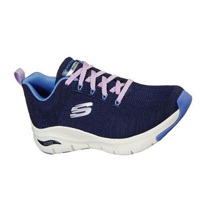 Dámské Trekové Boty Skechers Arch Fit - Comfy Wave Tmavě Blankyt Blankyt | CZ_4298L