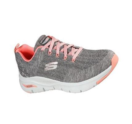Dámské Trekové Boty Skechers Arch Fit - Comfy Wave Šedé Růžové | CZ_7069D