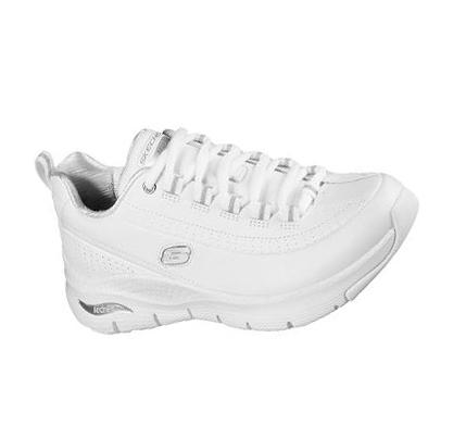 Dámské Trekové Boty Skechers Arch Fit - Citi Drive Bílé Stříbrné | CZ_I328K