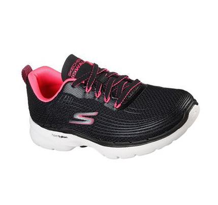 Dámské Trekové Boty Skechers GO WALK 6 - Stunning Glow Černé Růžové | CZ_5723P