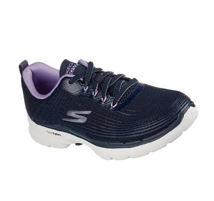 Dámské Trekové Boty Skechers GO WALK 6 - Stunning Glow Tmavě Blankyt Levandule | CZ_57730