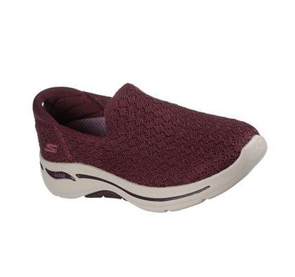 Dámské Trekové Boty Skechers GO WALK Arch Fit Vínové | CZ_4788W