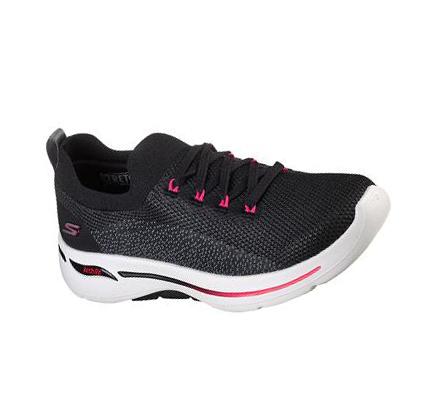 Dámské Trekové Boty Skechers GO WALK Arch Fit - Clancy Černé Růžové | CZ_5948R