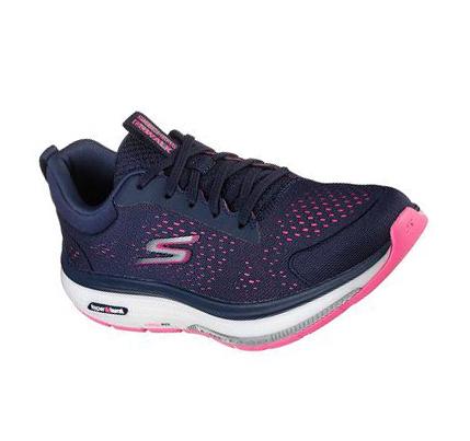 Dámské Trekové Boty Skechers GO WALK Workout Walker - Outpace Tmavě Blankyt Růžové | CZ_A673G