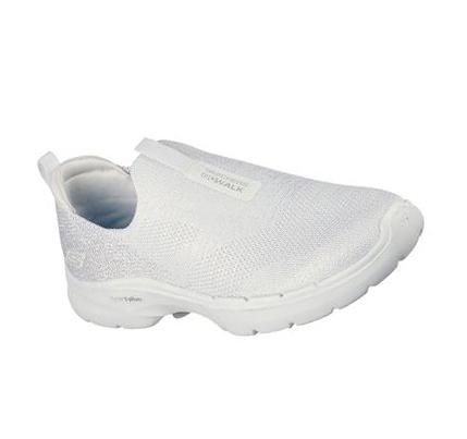 Dámské Trekové Boty Skechers GOwalk 6 - Glimmering Bílé | CZ_6398K