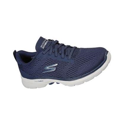 Dámské Trekové Boty Skechers GOwalk 6 - Bold Vision Tmavě Blankyt Bílé | CZ_7334K