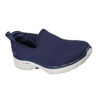 Dámské Trekové Boty Skechers GOwalk 6 - Clear Virtue Tmavě Blankyt | CZ_73590