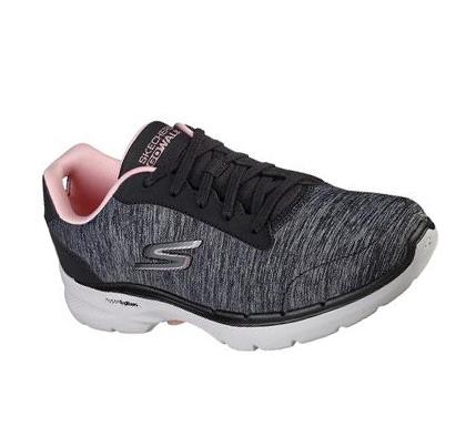 Dámské Trekové Boty Skechers GOwalk 6 - Magic Melody Černé Růžové | CZ_7409Q