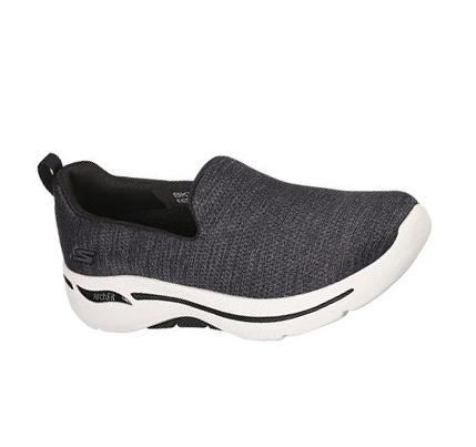 Dámské Trekové Boty Skechers GOwalk Arch Fit - Unlimited Time Černé Bílé | CZ_5274B