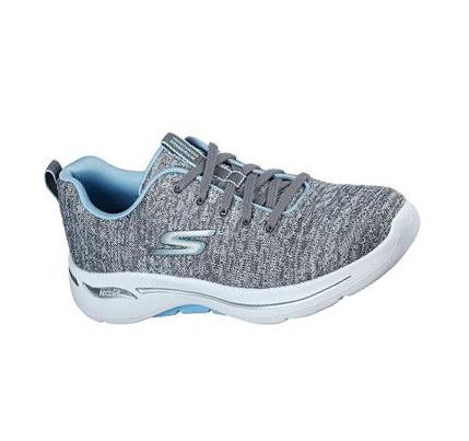 Dámské Trekové Boty Skechers GOwalk Arch Fit - Glee Šedé Světle Blankyt | CZ_6573G