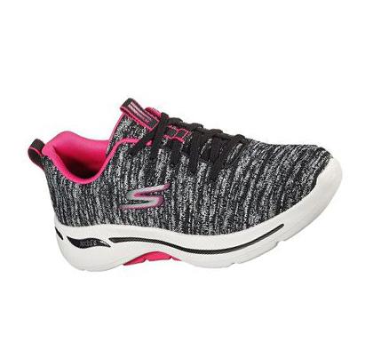 Dámské Trekové Boty Skechers GOwalk Arch Fit - Glee Černé Růžové | CZ_74473
