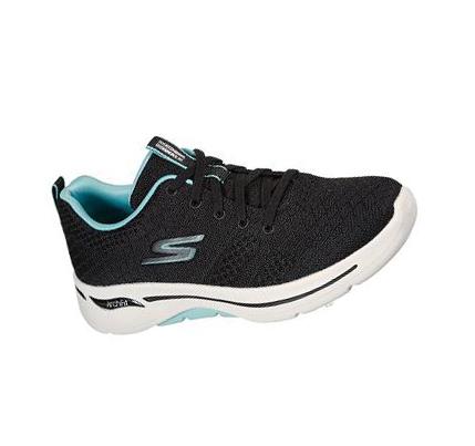 Dámské Trekové Boty Skechers GOwalk Arch Fit - Unify Černé Tyrkysové | CZ_7472S