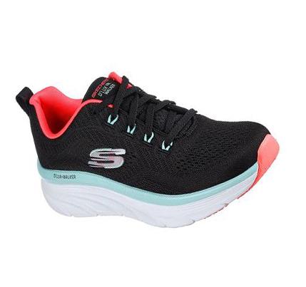 Dámské Trekové Boty Skechers Relaxed Fit: D'Lux Walker - Fresh Finesse Černé Mátově Zelená | CZ_3373E