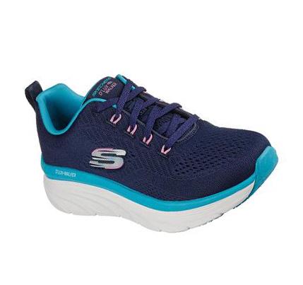 Dámské Trekové Boty Skechers Relaxed Fit: D'Lux Walker - Fresh Finesse Tmavě Blankyt Tyrkysové | CZ_33985