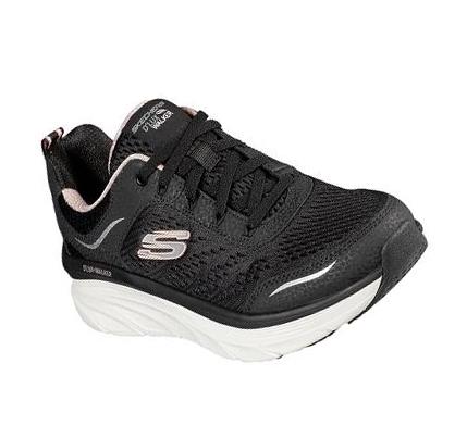 Dámské Trekové Boty Skechers Relaxed Fit: D'Lux Walker - Infinite Motion Černé Růžové | CZ_3448C