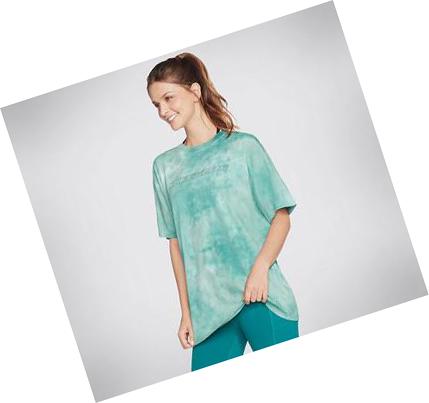 Dámské Tričko Skechers Apparel SKECHDYE Everybody Tyrkysové | CZ_4734K