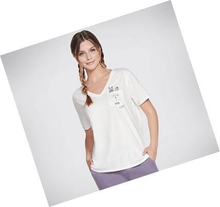 Dámské Tričko Skechers BOBS Apparel 4 Legged Pocket Bílé | CZ_47590