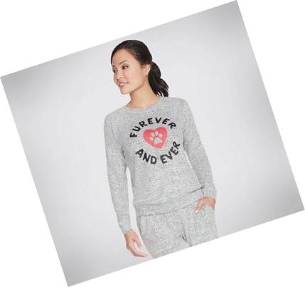 Dámské Tričko Skechers BOBS Apparel Furever Cozy Šedé | CZ_4159Q