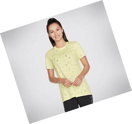 Dámské Tričko Skechers Diamond Status Burnout Tunic Žluté | CZ_46725