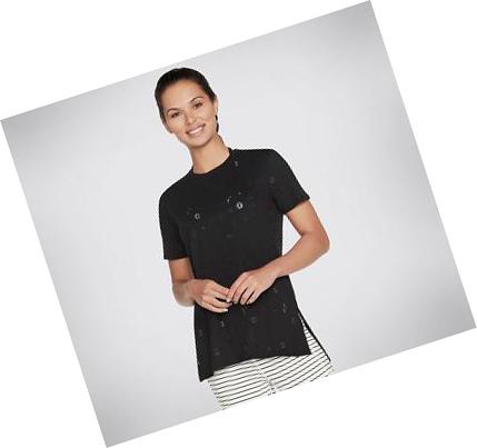 Dámské Tričko Skechers Diamond Status Burnout Tunic Černé | CZ_4684W