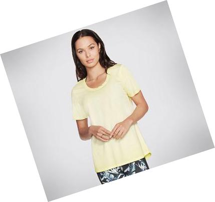 Dámské Tričko Skechers Diamond Wash Hatha Scoop Neck Tunic Žluté | CZ_4697D