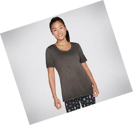 Dámské Tričko Skechers Diamond Wash Hatha Scoop Neck Tunic Černé | CZ_47198