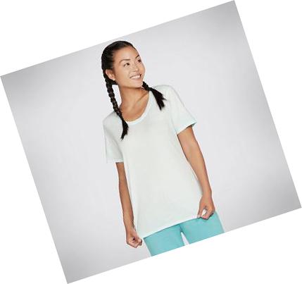 Dámské Tričko Skechers Diamond Wash Hatha Scoop Neck Tunic Světle Tyrkysové | CZ_4722C