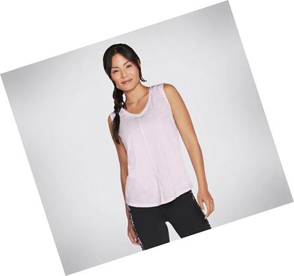 Dámské Tričko Skechers Diamond Wash Hatha V-neck Levandule | CZ_4959E