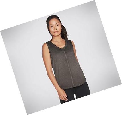 Dámské Tričko Skechers Diamond Wash Hatha V-neck Černé | CZ_49845