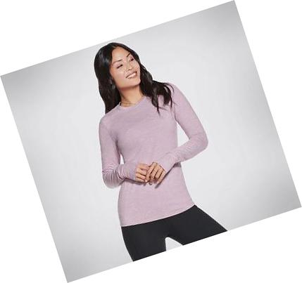Dámské Tričko Skechers GOWALK Wear Flow Long Sleeve Fialové | CZ_43345