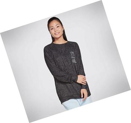 Dámské Tričko Skechers Love Is Oversized Cozy Černé | CZ_42974