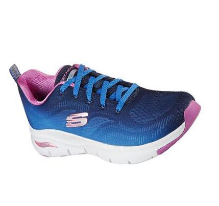 Dámské Tréninkové Boty Skechers Arch Fit - Vibrant Step Tmavě Blankyt Viacfarebný | CZ_4648R