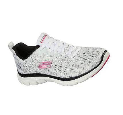 Dámské Tréninkové Boty Skechers Flex Appeal 4.0 - Vivid Spirit Bílé Černé | CZ_6794L