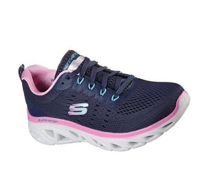 Dámské Tréninkové Boty Skechers Glide-Step Sportovní - Fresh Charm Tmavě Blankyt Růžové | CZ_6809D