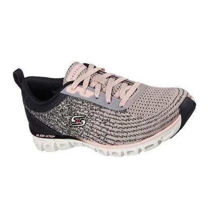Dámské Tréninkové Boty Skechers Glide-Step Sportovní - Head Start Černé Růžové | CZ_A123D