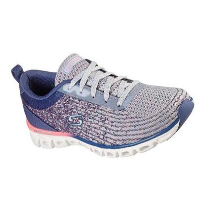 Dámské Tréninkové Boty Skechers Glide-Step Sportovní - Head Start Šedé Fialové | CZ_A148C