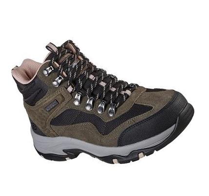 Dámské Turistické Boty Skechers Relaxed Fit: Trego - Base Camp Olivy Zelené Černé | CZ_69038