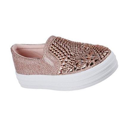 Dívčí Boty Casual Skechers Double Up - Take The Lead Zlaté | CZ_3995D