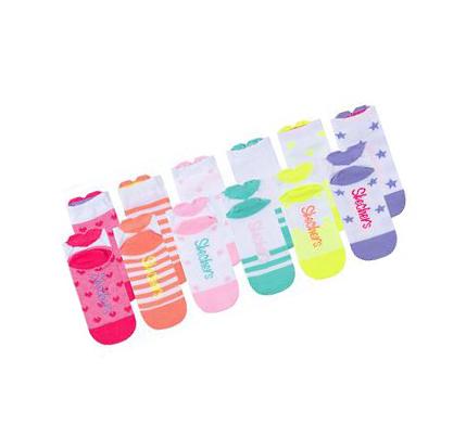 Dívčí Ponožky Skechers 6 Pack Low Cut 3D Heart Viacfarebný | CZ_A720C