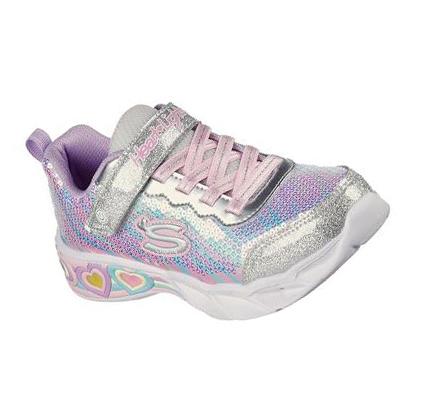 Dívčí Tenisky Skechers Sweetheart Lights - Let's Shine Stříbrné Viacfarebný | CZ_7195E