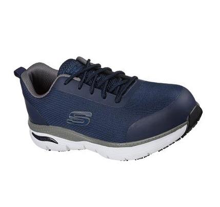 Pánské Oxfordky Skechers Pracovní: Arch Fit SR - Ringstap Alloy Špicí Tmavě Blankyt Šedé | CZ_A536L