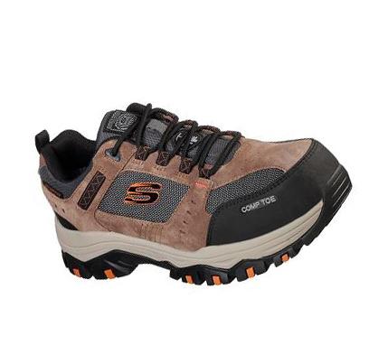 Pánské Oxfordky Skechers Pracovní: Greetah Comp Špicí Hnědé Černé | CZ_A986B