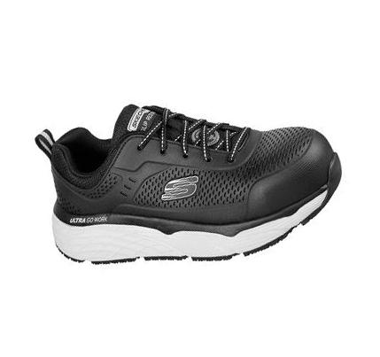 Pánské Oxfordky Skechers Pracovní: Max Cushioning SR - Indurite Alloy Špicí Černé | CZ_A411E