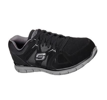 Pánské Oxfordky Skechers Pracovní Relaxed Fit: Synergy - Ekron Alloy Špicí Černé Šedé | CZ_3111D