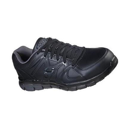 Pánské Oxfordky Skechers Pracovní Relaxed Fit: Synergy - Ekron Alloy Špicí Černé Šedé | CZ_3136C