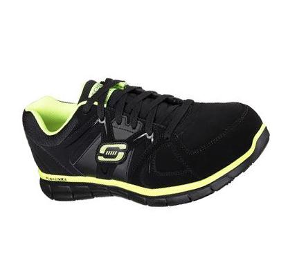Pánské Oxfordky Skechers Pracovní Relaxed Fit: Synergy - Ekron Alloy Špicí Černé Světle Zelene | CZ_3161B