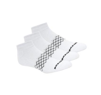 Pánské Ponožky Skechers Diamond Quarter - 3 Pack Bílé | CZ_A000A