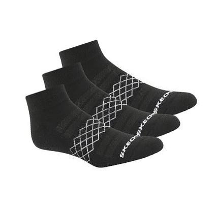 Pánské Ponožky Skechers Diamond Quarter - 3 Pack Černé | CZ_I9873