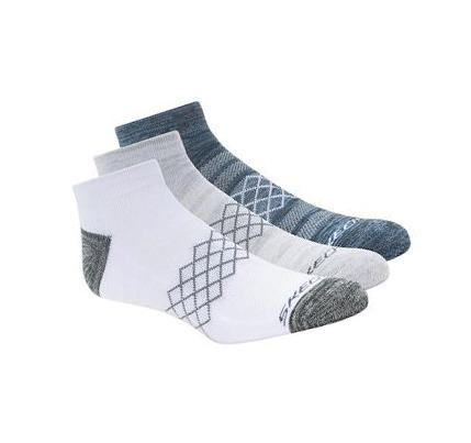 Pánské Ponožky Skechers Diamond Quarter - 3 Pack Blankyt Šedé | CZ_I9898