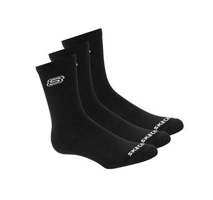 Pánské Ponožky Skechers Solids Crew - 3 Pack Černé | CZ_A089X